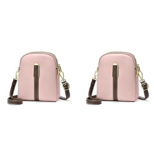 PALAY® Sling Bag Stylish PU Women Crossbody Phone Double Layer Daily with Detachable Shoulder Belt Casual Zipper Pouches Gift Pink 2PCS PALAY® Sling Bag Stylish PU Women Crossbody Phone Double Layer Daily with Detachable Shoulder Belt Casual Zipper Pouches Gift Pink 2PCS